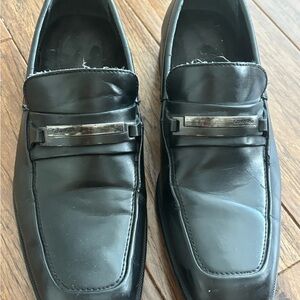 Ezra Men's Black Leather Slip-On Loafers